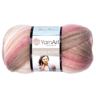 YarnArt 1 Skein Angora Active Knitting Yarn 25 Mohair 75 Acrylic 100 g 35 oz 500 m 546 yd Yarn Weight 0 Lace Variegated 853