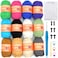 JOYTAG 12 Pack Beginners Crochet Yarn Coffee Brown Beige Grey Cotton Easy Crochet Yarn for Crocheting Knitting Beginners with EasytoSee Stitches Multiclor Mini Beginner Crochet Kit12x25g