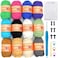 JOYTAG 12 Pack Beginners Crochet Yarn Coffee Brown Beige Grey Cotton Easy Crochet Yarn for Crocheting Knitting Beginners with EasytoSee Stitches Multiclor Mini Beginner Crochet Kit12x25g