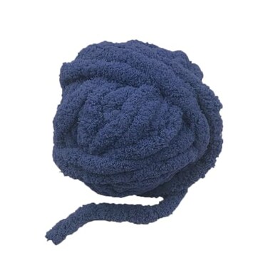 INNDUN Chunky Yarn for Arm Knitting Blanket Navy Chunky Chenille Yarn Navy