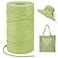 LEREATI Fruit Green Raffia Yarn for Crochet Bags 3mm x 328 Yards Flat String Raffia Ribbon for Gift Wrapping Raffia Paper Ribbon Yarn for Crocheting Sun Hat Bag DIY Crafts Holiday Decoration