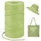 LEREATI Fruit Green Raffia Yarn for Crochet Bags 3mm x 328 Yards Flat String Raffia Ribbon for Gift Wrapping Raffia Paper Ribbon Yarn for Crocheting Sun Hat Bag DIY Crafts Holiday Decoration