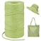 LEREATI Fruit Green Raffia Yarn for Crochet Bags 3mm x 328 Yards Flat String Raffia Ribbon for Gift Wrapping Raffia Paper Ribbon Yarn for Crocheting Sun Hat Bag DIY Crafts Holiday Decoration