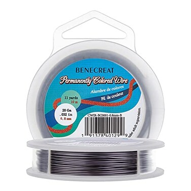 BENECREAT 20Gauge Tarnish Resistant Jewelry Wire 33 Feet 11 Yards Gunmetal Beading Wire for Bracelets Necklaces Crafting