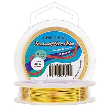 BENECREAT 22 Gauge Craft Jewelry Wire Gold Wire Copper Wire Tarnish Resistant for Beading Jewelry Making 66 Feet22 Yard