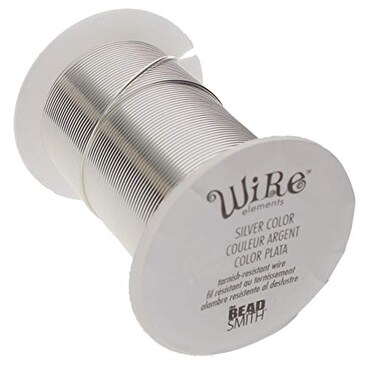 The Beadsmith Wire Elements 22Gauge Lacquered TarnishResistant Copper Wire for Jewelry Making 20 Yards 2743 Meter Spool Silver Color