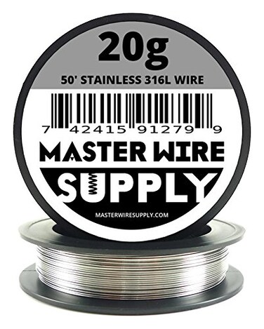 Master Wire Stainless Steel 316L 50 20 Gauge Wire 50ft 081mm 0032in Made in USA Supply