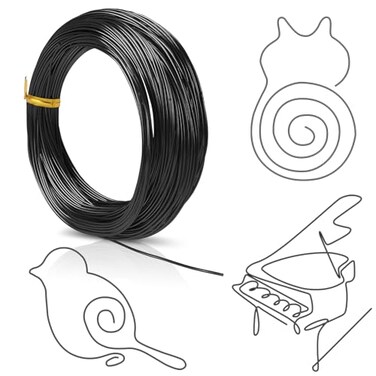 cobee Cobee 18 Gauge Aluminum Wire for Jewelry Craft and Wreath Making Bendable Beading Wire 1mm x 30m Black
