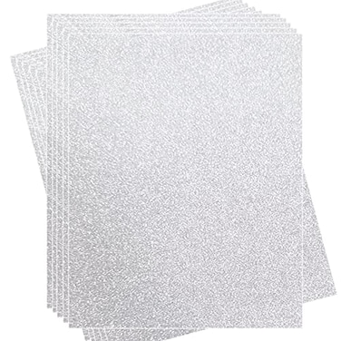 Wishop 20 Sheets Glitter Thick Paper Cardstock Blank for DIY Birthday Wedding Party Supplies Invitation Cards Making 85 x 11 inches Silver