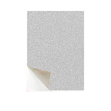 OLIREXD 20 Sheets of SelfAdhesive Sparkle Shinny Craft Sheets Rainbow Sparkly Glitter Cardstock Paper in A4 Size for DIY Craft Projects Card Making Party DecorationSilver