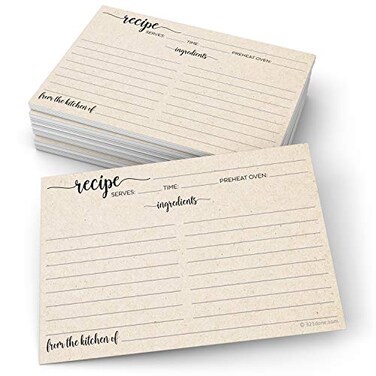 321Done Recipe Cards Set of 50 Large DoubleSided Thick 4x6 Rustic Recipe Cards Script Design for Bridal Shower Wedding Gift Made in USA