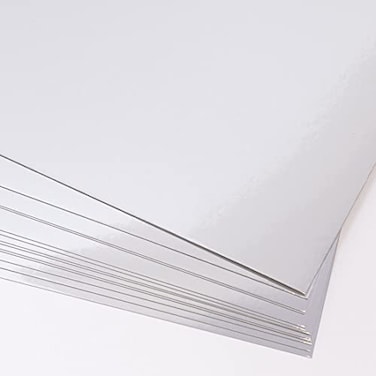 Craftelier Pack of 15 cardstock Perfect Material for Card Making Scrapbooking and Craft Projects Weight 250 gsm Size 3048 x 3048 cm 12 x 12 Silver Colour