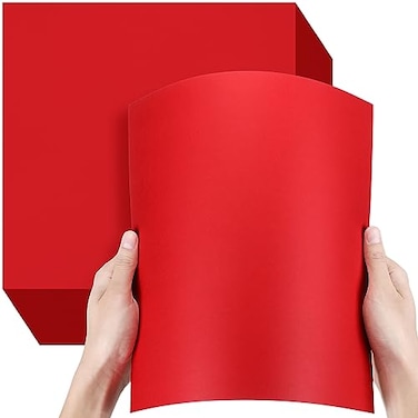 Ctosree 100 Sheets 12 x 12 Inches Cardstock Scrapbook Paper 180 Gsm 65lb Cover 120 lb Thick Heavyweight Creative Card Making Supplies for Printer Invitations Menus Collection DIY Projects Red