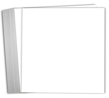 Hamilco 8x8 White Scrapbook Cardstock Paper 80lb Cover Card Stock 100 Pack Bright