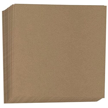 Hamilco Brown Colored Kraft Cardstock Scrapbook Paper 12x12 Heavy Weight 80 lb Cover 25 Pack