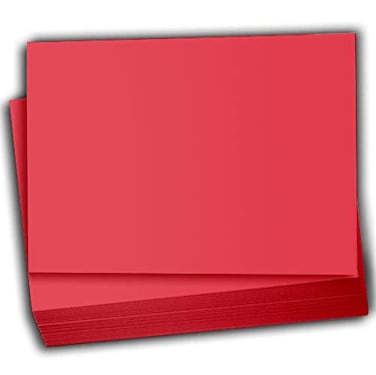 Hamilco Colored Scrapbook Cardstock Paper 5x7 Card Stock Paper 65 lb Cover 100 Pack Punch Red