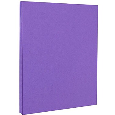 JAM Paper JAM PAPER Colored 65lb Cardstock 85 x 11 Coverstock 176 gsm Violet Recycled 50 SheetsPack