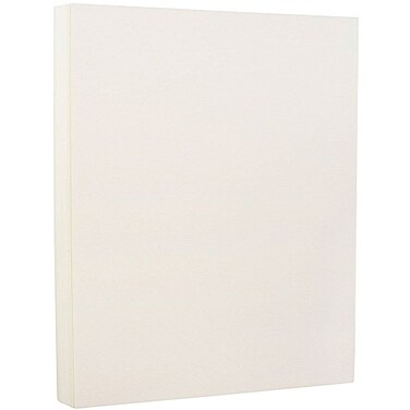 JAM Paper JAM PAPER Strathmore 88lb Cardstock 85 x 11 Coverstock 237 gsm Natural White Laid 25 cotton 50 SheetsPack
