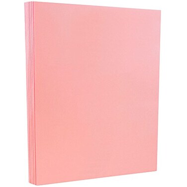 JAM Paper JAM PAPER Vellum Bristol 65lb Cardstock 85 x 11 Coverstock 147 gsm Pink 50 SheetsPack