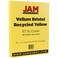 JAM Paper JAM PAPER Vellum Bristol 65lb Cardstock 85 x 11 Coverstock 147 gsm Yellow 50 SheetsPack