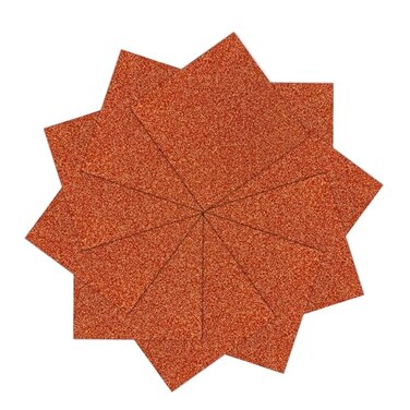 Sonjade Glitter Cardstock Paper NoShed Shimmer Glitter Papers Cut Craft and DIY Projects Card stock Sparkly Paper for Card Making 12 x 12 Inch 10 Sheets 250 GSM Orange
