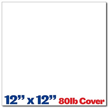 Desktop Publishing White Cardstock Squares Square Card Stock Paper Thick 80lb Cover For Spin Art Refill Scrapbooking Invitations Crafts 12 x 12 40 Pack