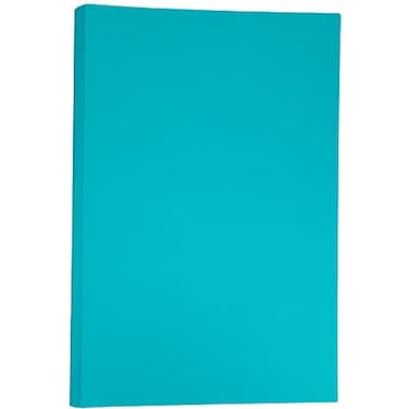 JAM Paper JAM PAPER Ledger 65lb Cardstock 11 x 17 Tabloid Coverstock 176 gsm Sea Blue Recycled 50 SheetsPack