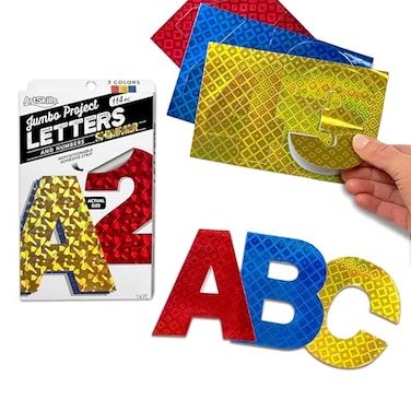 ArtSkills Poster Letters 4 Paper Letters for Poster Board Projects Classroom Bulletin Boards Sign Making Supplies Holographic 190 Pieces