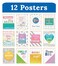 Carson Dellosa Education Creatively Inspired 12Piece Posters Motivational 85 x 11 Wall Art With Rainbows and Positive Affirmations for Bulletin Board Boho Decor Classroom Must Haves