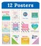 Carson Dellosa Education Creatively Inspired 12Piece Posters Motivational 85 x 11 Wall Art With Rainbows and Positive Affirmations for Bulletin Board Boho Decor Classroom Must Haves