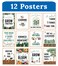 Carson Dellosa Grow Together 12pc Motivational Poster Set 85 x 11 Flowers Plants Nature Decor Classroom Posters for Bulletin Board Wall Decor Positive Affirmation
