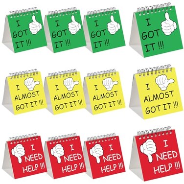 Harloon 48 Pcs I Need Help Mini Flip Chart Signs Self Assessment Cards Behavior Management Classroom Tools for Kids Teachers Classroom School Behavior Educational and Learning Activities Supplies