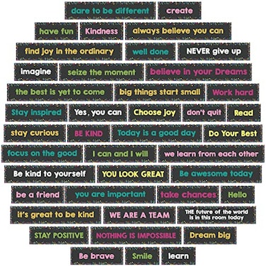 Hotop 42 Pcs Growth Mindset Inspirational Posters Banners Motivational Posters for Classroom Bulletin Board Decor Home Classroom Motivational Gallery Teacher Door SignsChalkboard Style