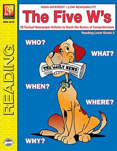 REMEDIA PUBLICATIONS Remedia The Five Ws Book For Reading Level 3 Grades 4th 12th REM487B