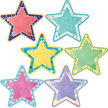 Fancy Land Jumbo Star Cutouts Bulletin Board Large Paper Star DieCuts Star Classroom Decorations for Back to School DIY Craft Supplies 12Pcs
