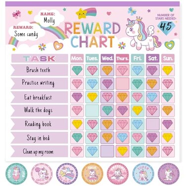 KEASKELL Reward Chart for KidsMagnetic Behavior Chore Chart for Kids at Home26 Little Hose Chore Charts1960 Diamond Stickers56 Reward StickersIncentive Chart to Develop Responsibility and Good HabitsP