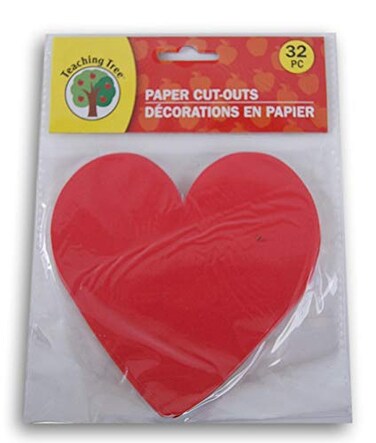 Teaching Tree Paper CutOuts Red Heart 32 Count