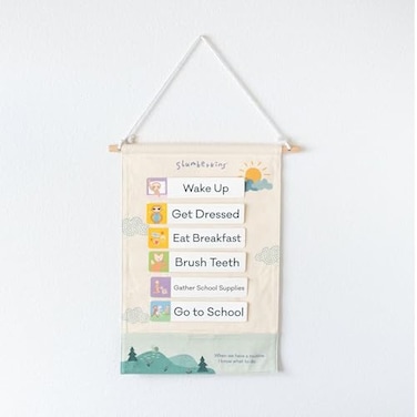 Slumberkins 18 Piece Visual Schedule for Kids Reversible Visual Tool to Teach Day Time and Night Time Routines at Home School for Toddlers Preschoolers Children with Autism