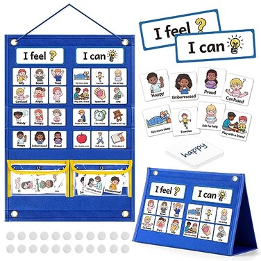 Kasfalci Feelings Chart Social Emotional Learning ActivitiesAutism Learning Materials ADHD ToolsBehavior ManagementAnger Management ToysCalm Down Corner Supplies for Classroom Daycare Home