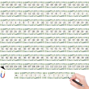 gisgfim 37 Piece Magnetic Numbers Line for Whiteboard Greenery Eucalyptus Integer Number Line for Classroom Wall 40 to 120 Dry Erase Number Bulletin Board Math Teacher Supplies