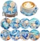 Zythron 8 PCS Diamond Art Coasters Ocean Diamond Painting Coasters Kits Ocean Animals with Holder DIY for Beginners Adults Diamonds Art Crafts Supplies 4x4 in