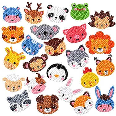 sinceroduct 5D DIY Kids Animal Diamond Stickers Kits for Boys Girls Beginners