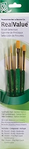 Princeton Art Princeton RealValue Brush Set Synthetic Golden Taklon Green Handle 4 Piece 1 Count