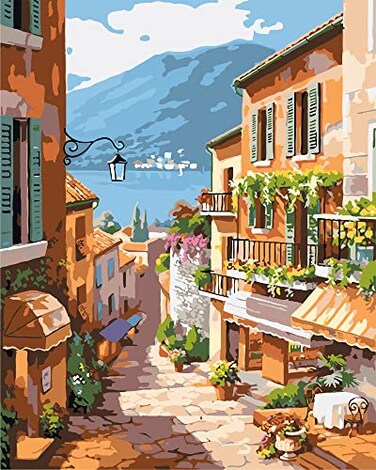 QUITEDEW Paint by Number for Adults BeginnerScenery Paint by NumbersGarden Paint by Numbers Kits Suitable for Home Wall Decoration 16x20 Inch