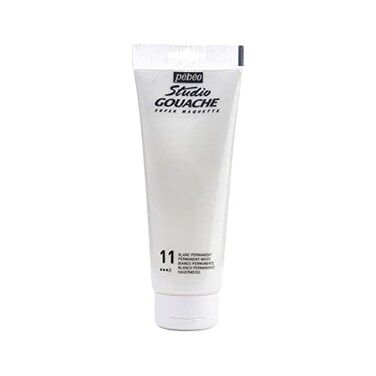 PEBEO Studio Gouache Fluid Paint Velvet Matte Formula 220 ml Bottle Permanent White