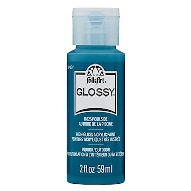 FolkArt Poolside Assorted 2 fl oz 59ml Brilliant Gloss Acrylic Paint for Easy to Apply DIY Crafts Art Supplies with A Glossy Finish 11826
