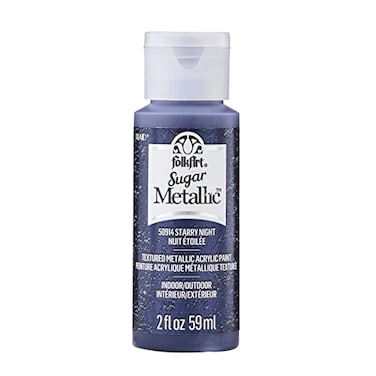 FolkArt Sugar Metallic Acrylic Craft Paint Starry Night 2 fl oz Textured Paint for Indoor and Outdoor DIY Arts and Crafts Projects 50914