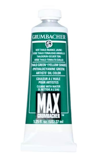 Grumbacher Max Water Miscible Oil Paint 37ml125 oz Thalo Green Yellow Shade