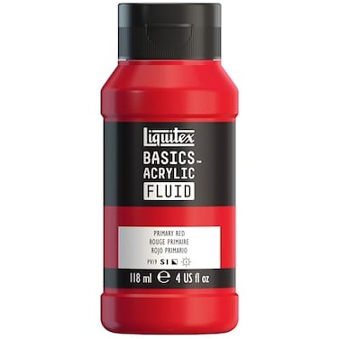 Liquitex BASICS Acrylic Fluid Paint 118ml 4oz Bottle Primary Red