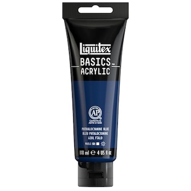 Liquitex BASICS Acrylic Paint 118ml 4oz Tube Phthalocyanine Blue